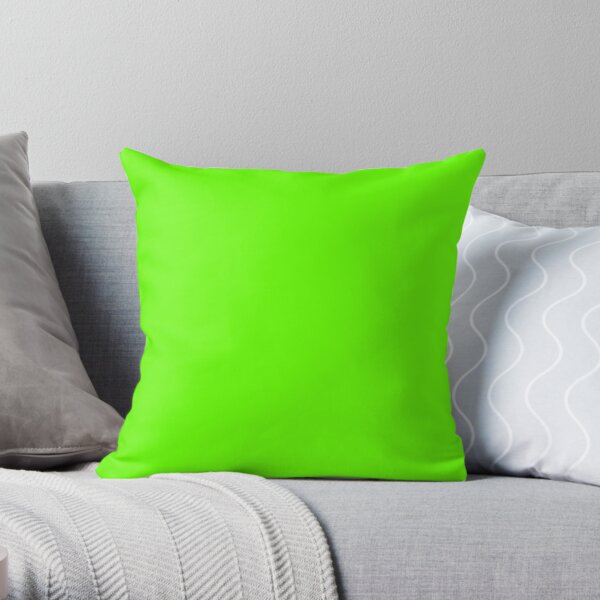 Plain Bright Green Throw Pillow