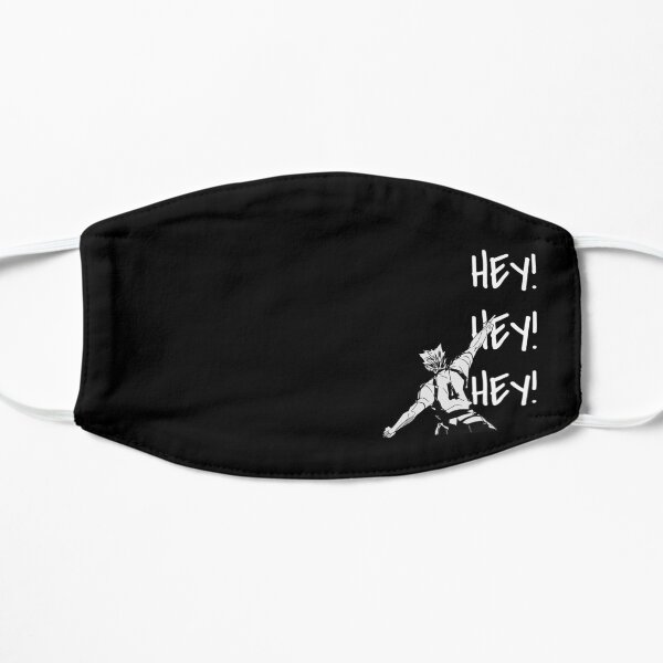 Haikyuu!,Bokuto, Fukudorani's Ace, Hey Hey Hey, White Text Flat Mask
