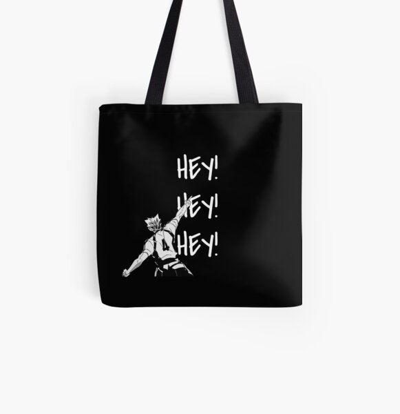Haikyuu!,Bokuto, Fukudorani's Ace, Hey Hey Hey, White Text All Over Print Tote Bag