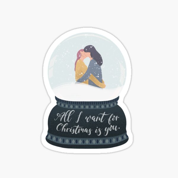 Lesbian Love Christmas Sticker