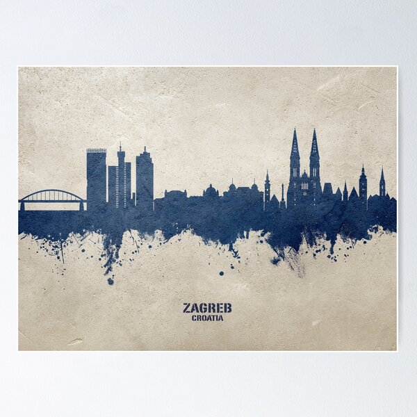 Item preview, Zagreb Croatia Skyline designed and sold by ArtPrints.