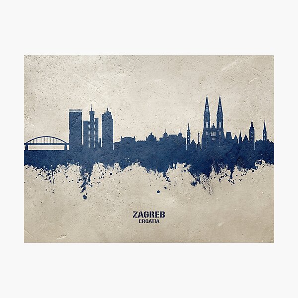 Artikelvorschau, Zagreb Croatia Skyline entworfen und verkauft von ArtPrints.