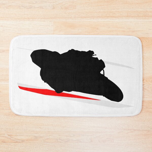 Item preview, Motorcycle cyclist, Moto GP Superbike biker on the race track in the curve, turn. Race track with red and white safety sideline. Sport motorcycle racer motorcyclist, biker sport racing motorcycle designed and sold by Marcin Adrian.