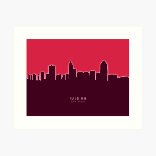 Item preview, Raleigh North Carolina Skyline designed and sold by ArtPrints.