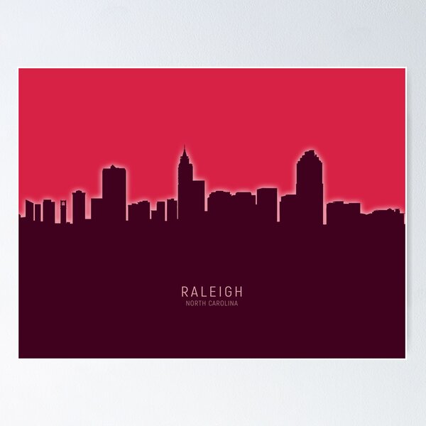 Aperçu de l'œuvre Raleigh North Carolina Skyline créée et vendue par ArtPrints.