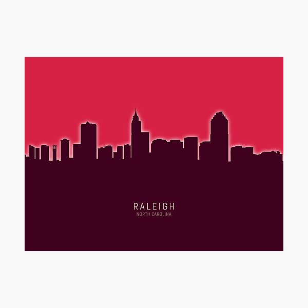Item preview, Raleigh North Carolina Skyline designed and sold by ArtPrints.
