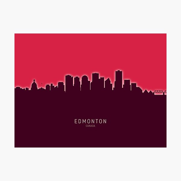 Aperçu de l'œuvre Edmonton Canada Skyline créée et vendue par ArtPrints.