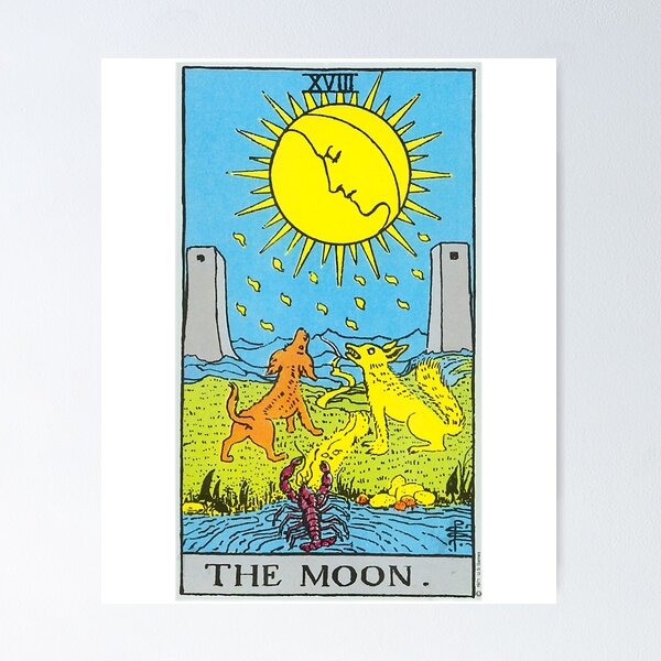 Item preview, Vintage The Moon Tarot Card Goth Halloween XVIII Gift designed and sold by Olivernaessens.