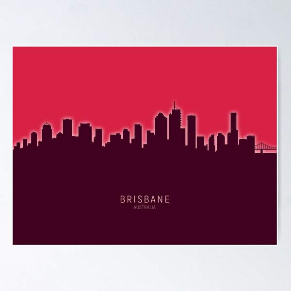 Item preview, Brisbane Australia Skyline designed and sold by ArtPrints.