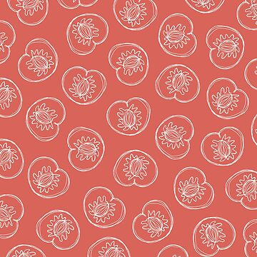 Artwork thumbnail, Line Drawn Peaches on Dusty Pink by TimorousEclectc