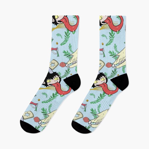 Item preview, Krampus, Mari Lwyd and schnabelperchten fabric design designed and sold by skullsandsheets.