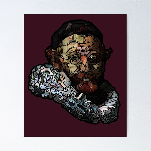 Item preview, Digital collage after portrait of Johannes Wttenbogaert door Rembrandt van Rijn designed and sold by Ruud van Koningsbrugge.