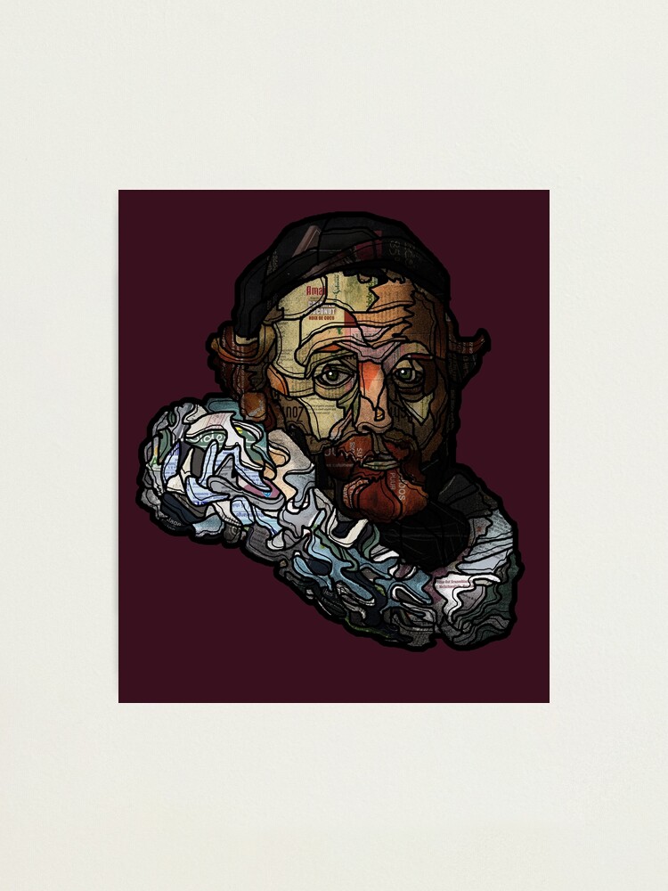 Thumbnail 2 of 3, Photographic Print, Digital collage after portrait of Johannes Wttenbogaert door Rembrandt van Rijn designed and sold by Ruud van Koningsbrugge.