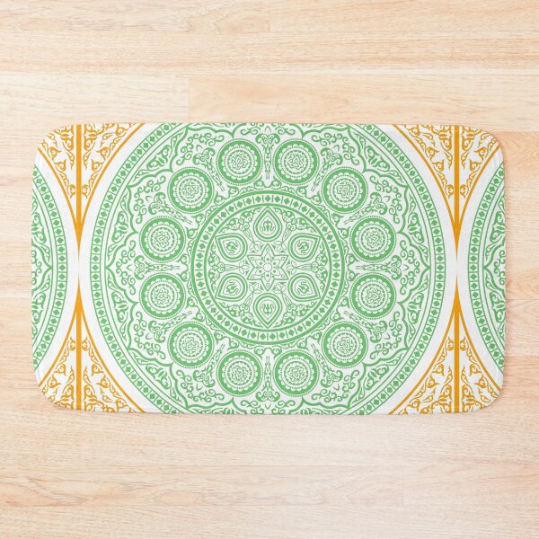 Item preview, Indian Chakra in orange and green color combination bandana pattern neck gator designed and sold by DukeDoctor.