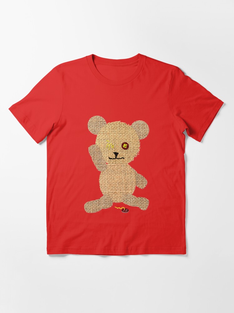  One-Eyed Abandoned Hessian Burlap Bear T-Shirt : Clothing,  Shoes & Jewelry
