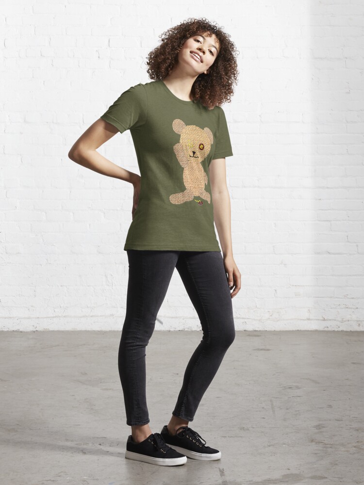  One-Eyed Abandoned Hessian Burlap Bear T-Shirt : Clothing,  Shoes & Jewelry
