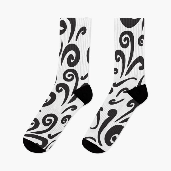 Item preview, Black White abstract floral pattern designed and sold by sigdesign.