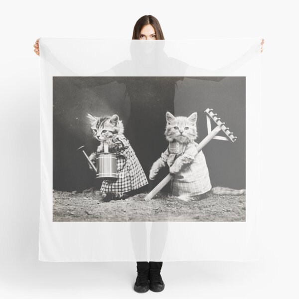Cat Dressed Vintage Photo Scarf