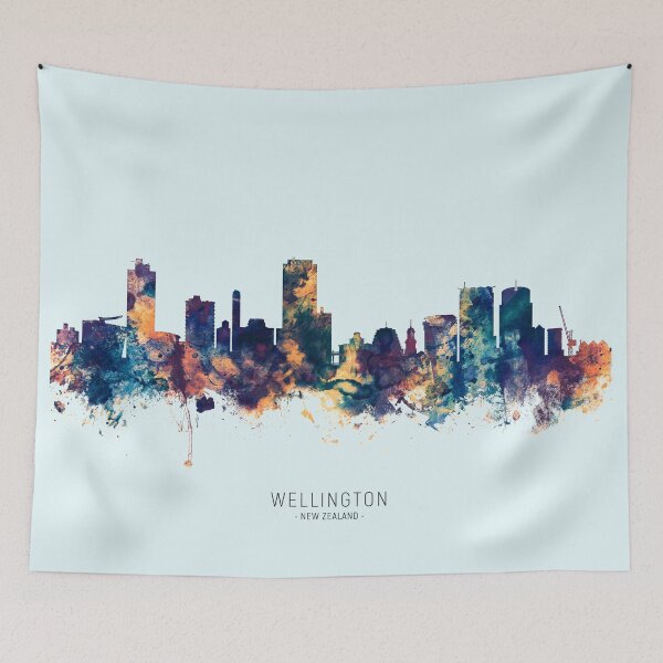 Item preview, Wellington New Zealand Skyline designed and sold by ArtPrints.