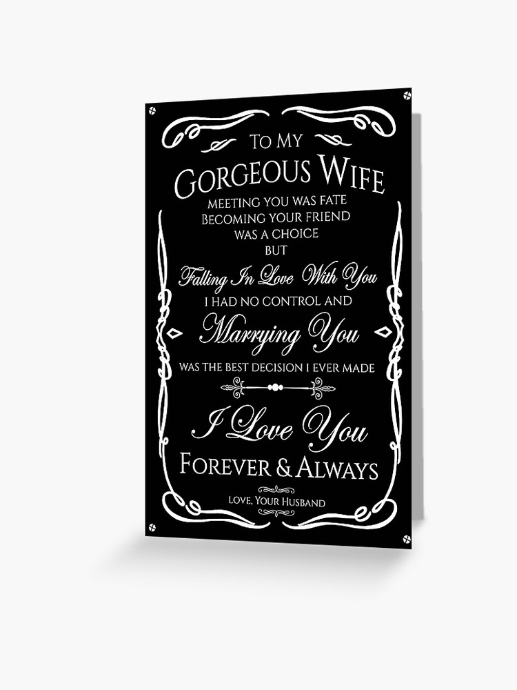 Heart Touching Message To Wife Greeting Card for Sale by Kleynard