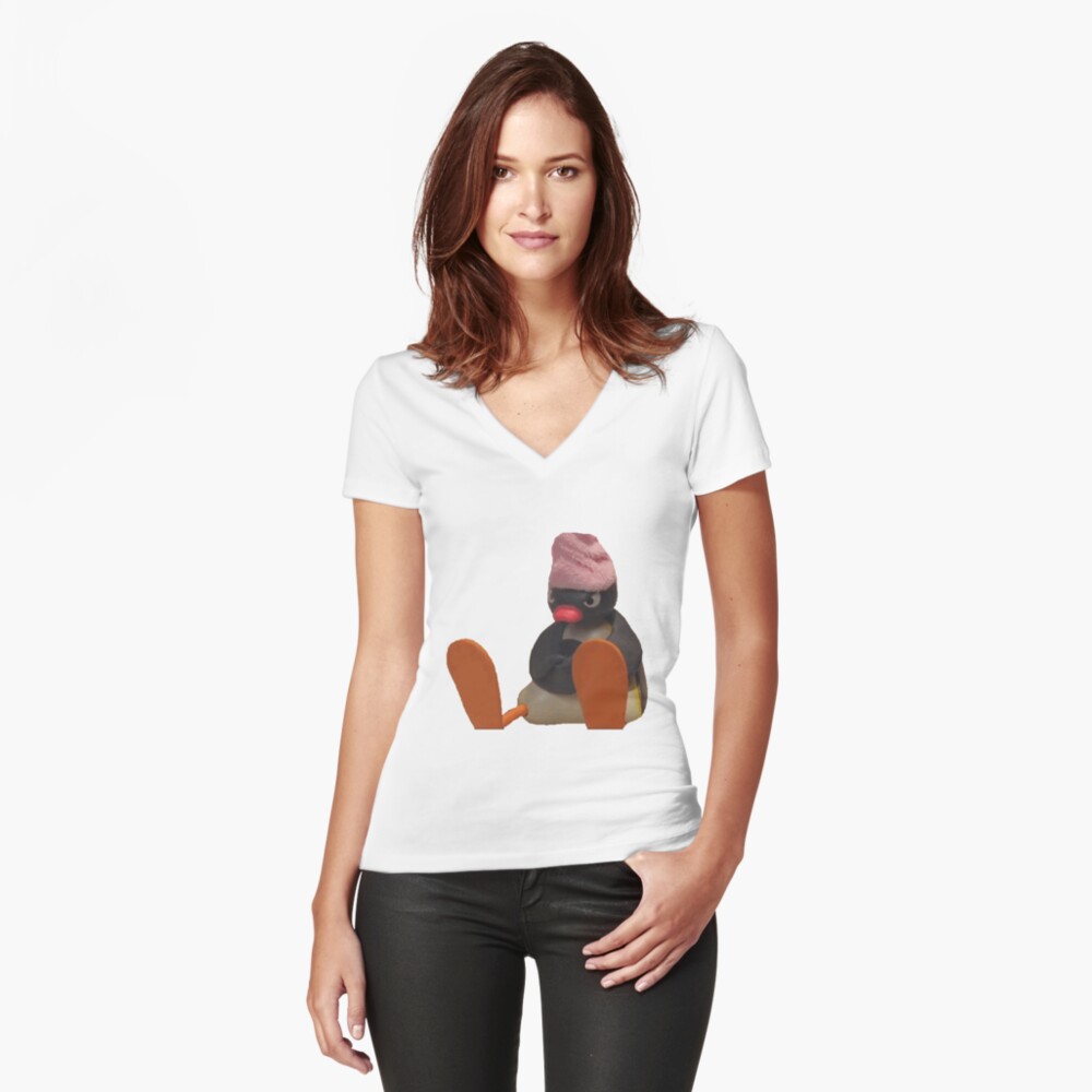 Vista previa del artículo con la obra «Camiseta entallada de cuello en V», diseñado y vendido por Chrisafina.