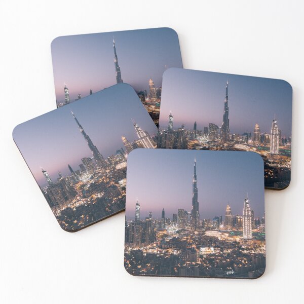 Item preview, View of Downtown Dubai with Burj Khalifa in the evening (blue hour) just after sunset designed and sold by michieldros.