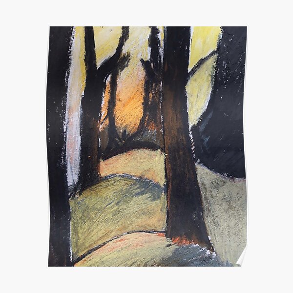 Forest and sunset Poster