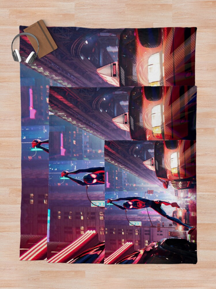 Alternate view of Miles Morales Swinging Throw Blanket