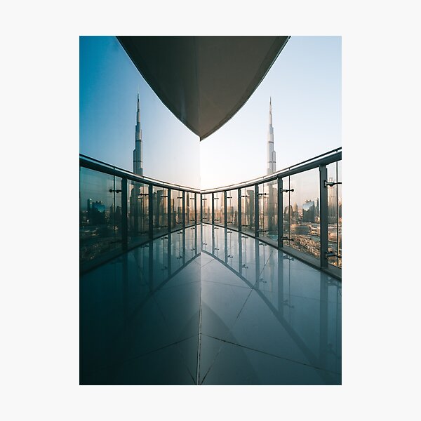 Item preview, Dubai Skyline view with Burj Khalifa from balcony in Downtown Dubai designed and sold by michieldros.