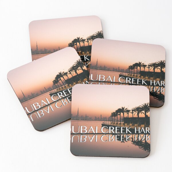Item preview, Dubai Creek Harbour Sunset view with Skyline in background. designed and sold by michieldros.