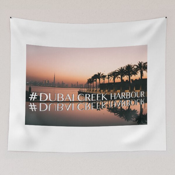 Item preview, Dubai Creek Harbour Sunset view with Skyline in background. designed and sold by michieldros.