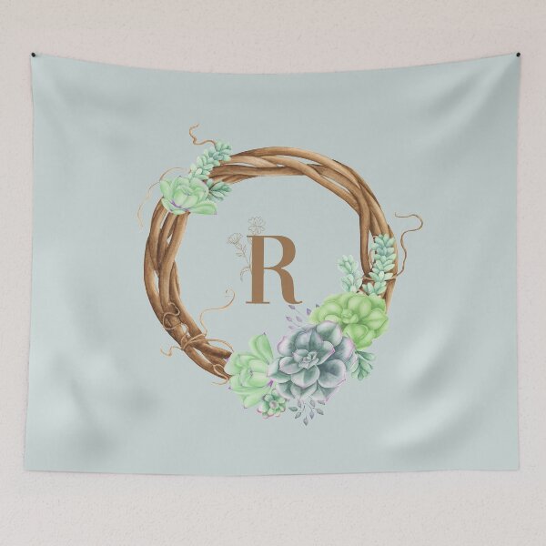 Item preview, Succulents Woodland Monogram - R designed and sold by MysticMagpie.
