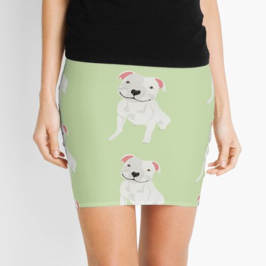 Shiny, Happy Pitbull Smiling BIG Mini Skirt