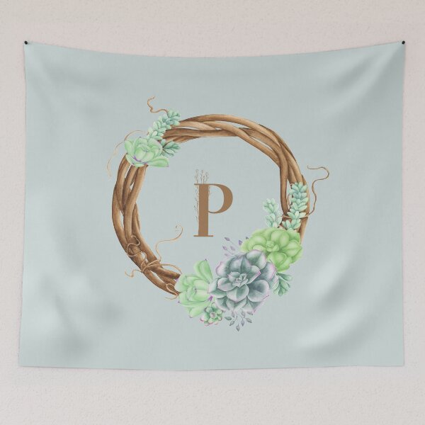 Item preview, Suculentas Woodland Monogram - P designed and sold by MysticMagpie.