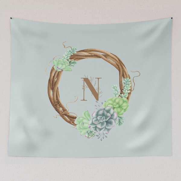 Item preview, Succulents Woodland Monogram - N designed and sold by MysticMagpie.