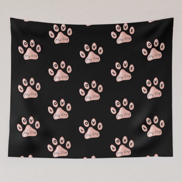 Item preview, Love my Dog Pink Paw Print  designed and sold by Paulele.