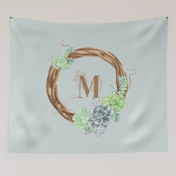 Item preview, Succulents Woodland Monogram - M designed and sold by MysticMagpie.