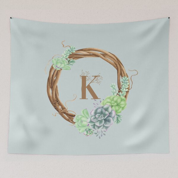 Item preview, Succulents Woodland Monogram - K designed and sold by MysticMagpie.