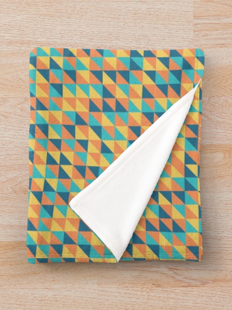 Thumbnail 3 of 6, Throw Blanket, Colorful Square Geometric Pattern designed and sold by Islanr.