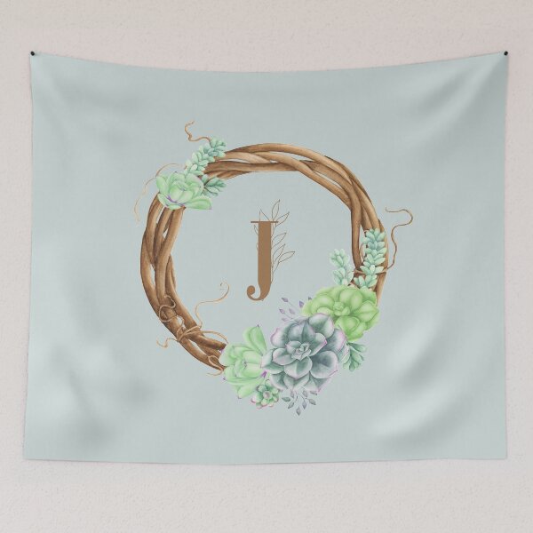 Item preview, Succulent Woodland Monogram - J designed and sold by MysticMagpie.