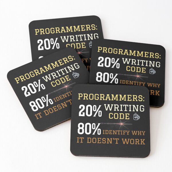 Item preview, Programmer 20% writing code, 80% identify why it doesn't work designed and sold by clubtee.