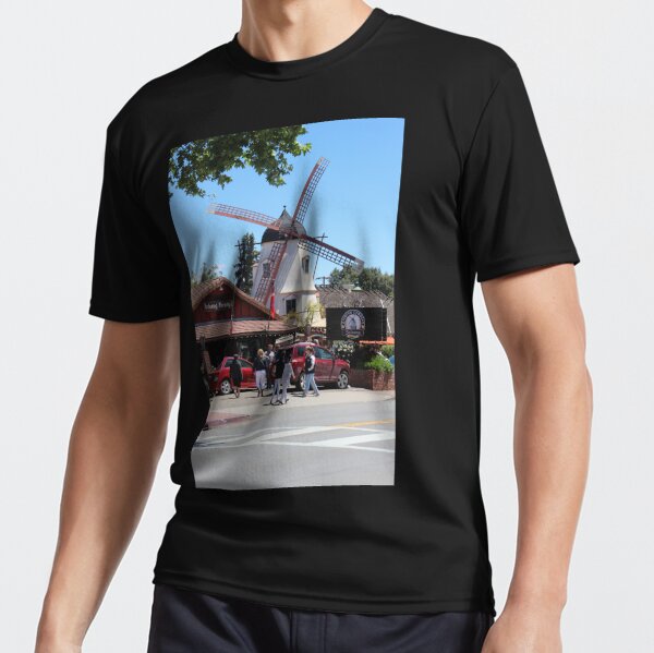 Solvang California Brewery and Windmill Active T-Shirt