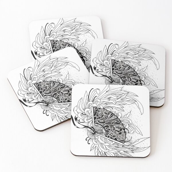Item preview, Oriental fan with chrysanthemums designed and sold by Morag Brown.
