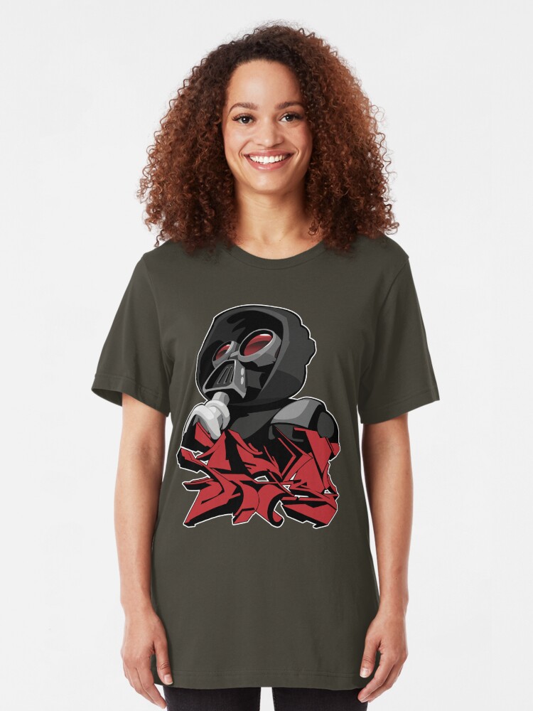Alternate view of Graffiti propaganda style Slim Fit T-Shirt