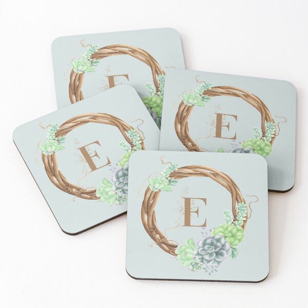 Item preview, Succulents Woodland Monogram - E designed and sold by MysticMagpie.
