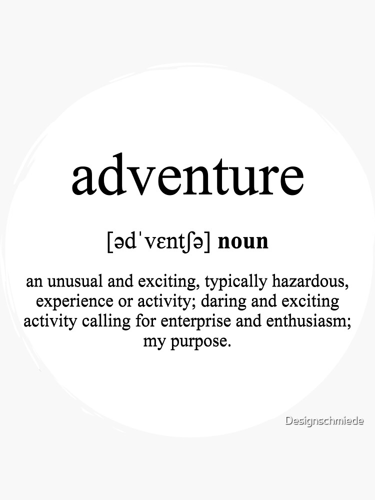 "Adventure Definition Dictionary Collection" Sticker for Sale by