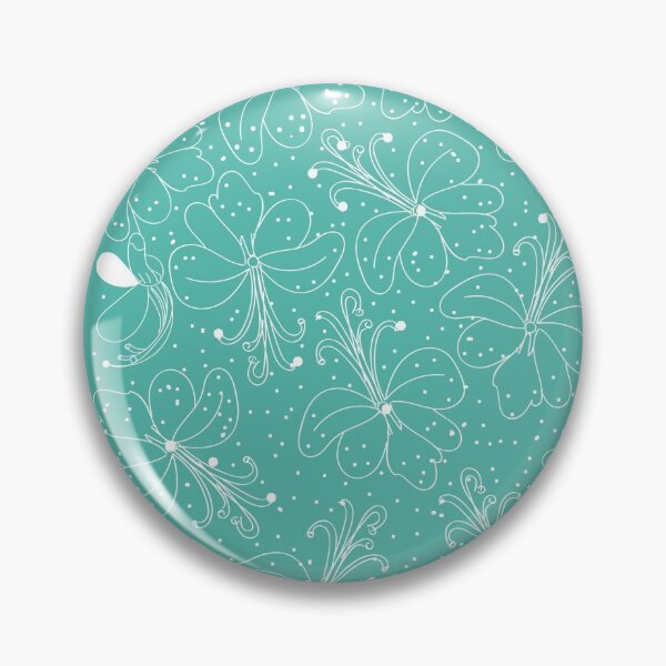Item preview, flowers on turquise designed and sold by rysunki-malunki.