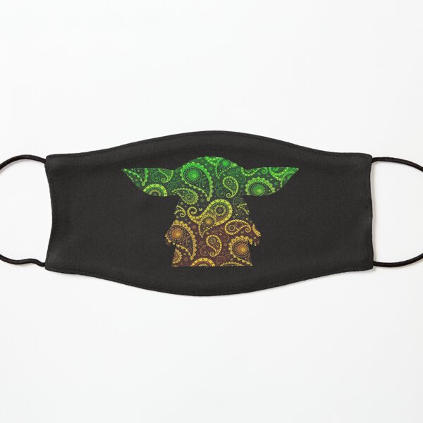 Teardrop Mandala Silhouette - Alien Forest - Dark Background Kids Mask