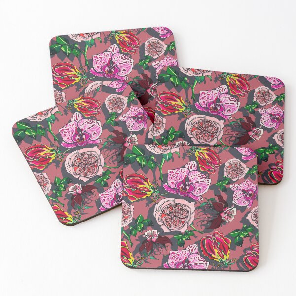 Item preview, Gloriosa y Fresia con fondo rosa polvoriento designed and sold by ariellemorris.
