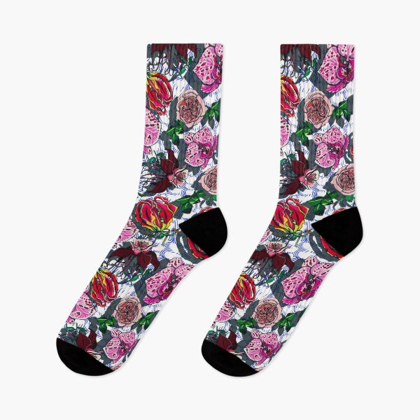 Item preview, orchids and columbines with blue background designed and sold by ariellemorris.